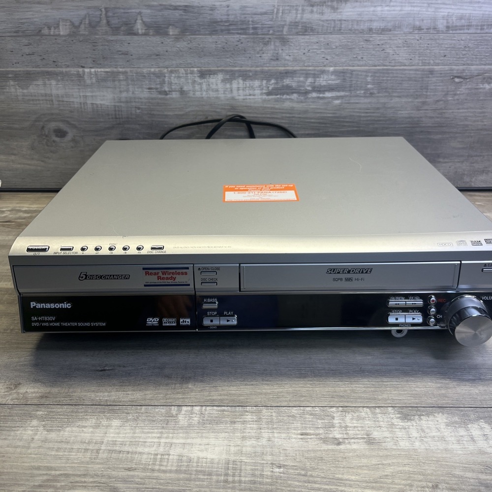 Panasonic DVD/VHS Home Theatre Sound System Combo Tested SA-HT830V No Remote